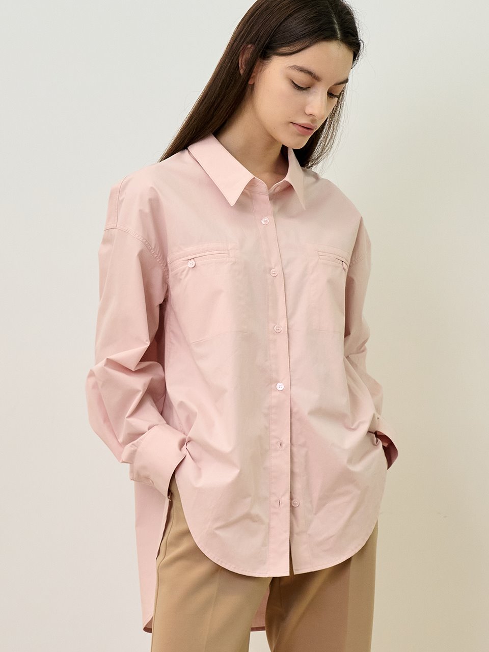 comos&#039;491 over-fit cotton shirt (pink)