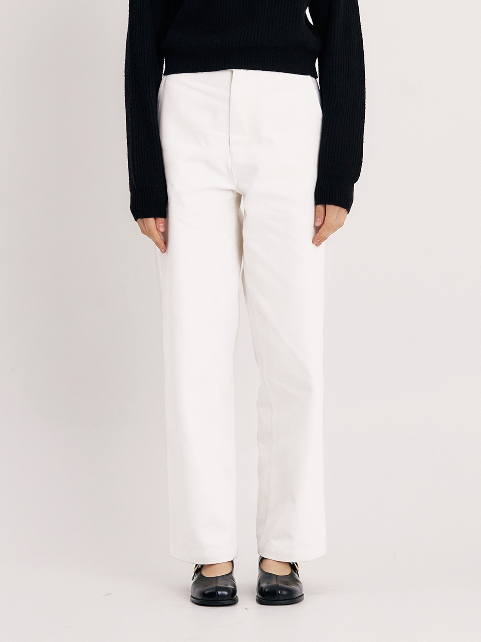 comos&#039;583 Cutting point Wide cotton pants (white)