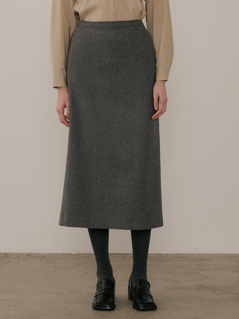 comos&#039;614 Back pocket H-line skirt (charcoal)