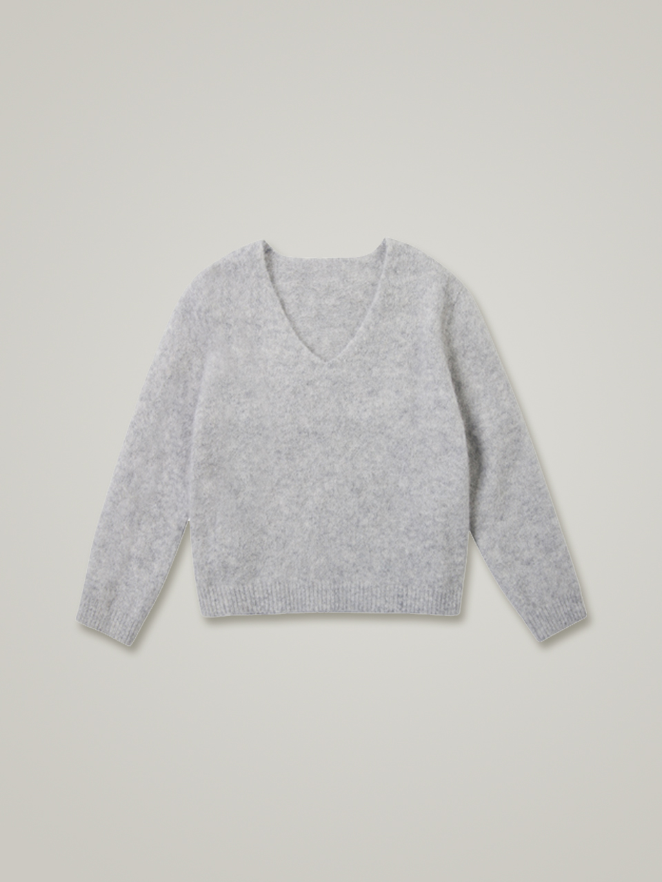 comos&#039;621 Alpaca V-neck cropped knit (light gray)
