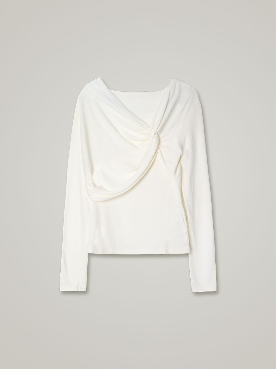comos 917 neck twisted draping T-shirt (ivory)