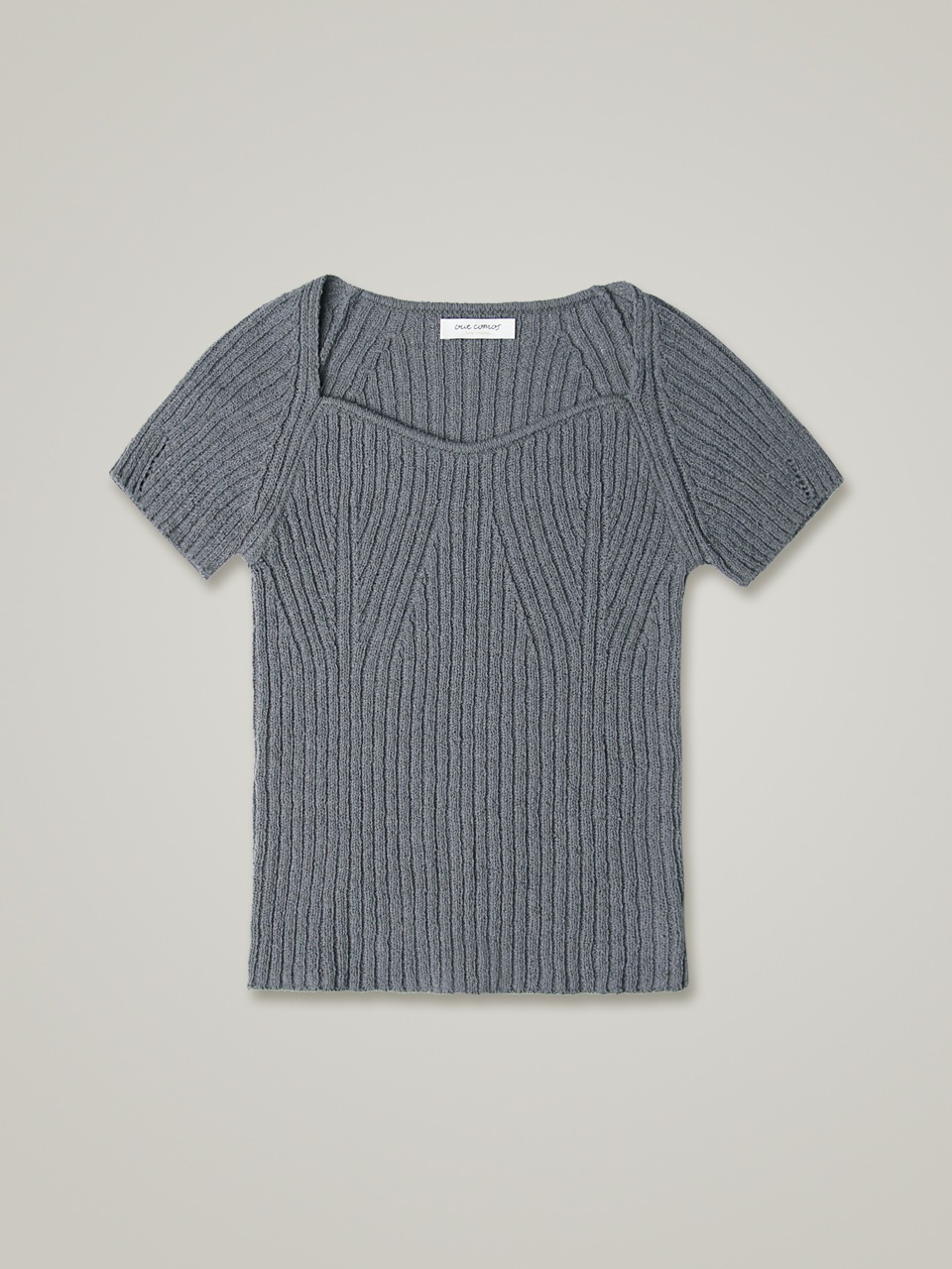 comos 831 boucle heart neck knit (gray)