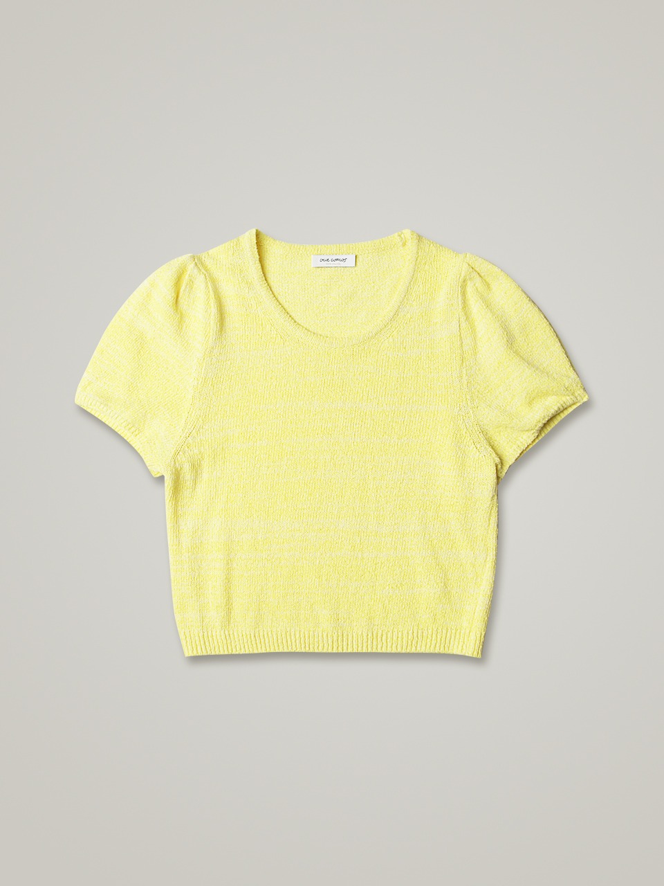 comos 849 tulip sleeve crop knit (lemon)
