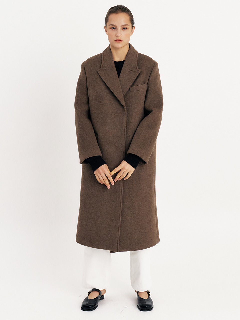 comos&#039;608 Tailored semi-double long coat (brown)