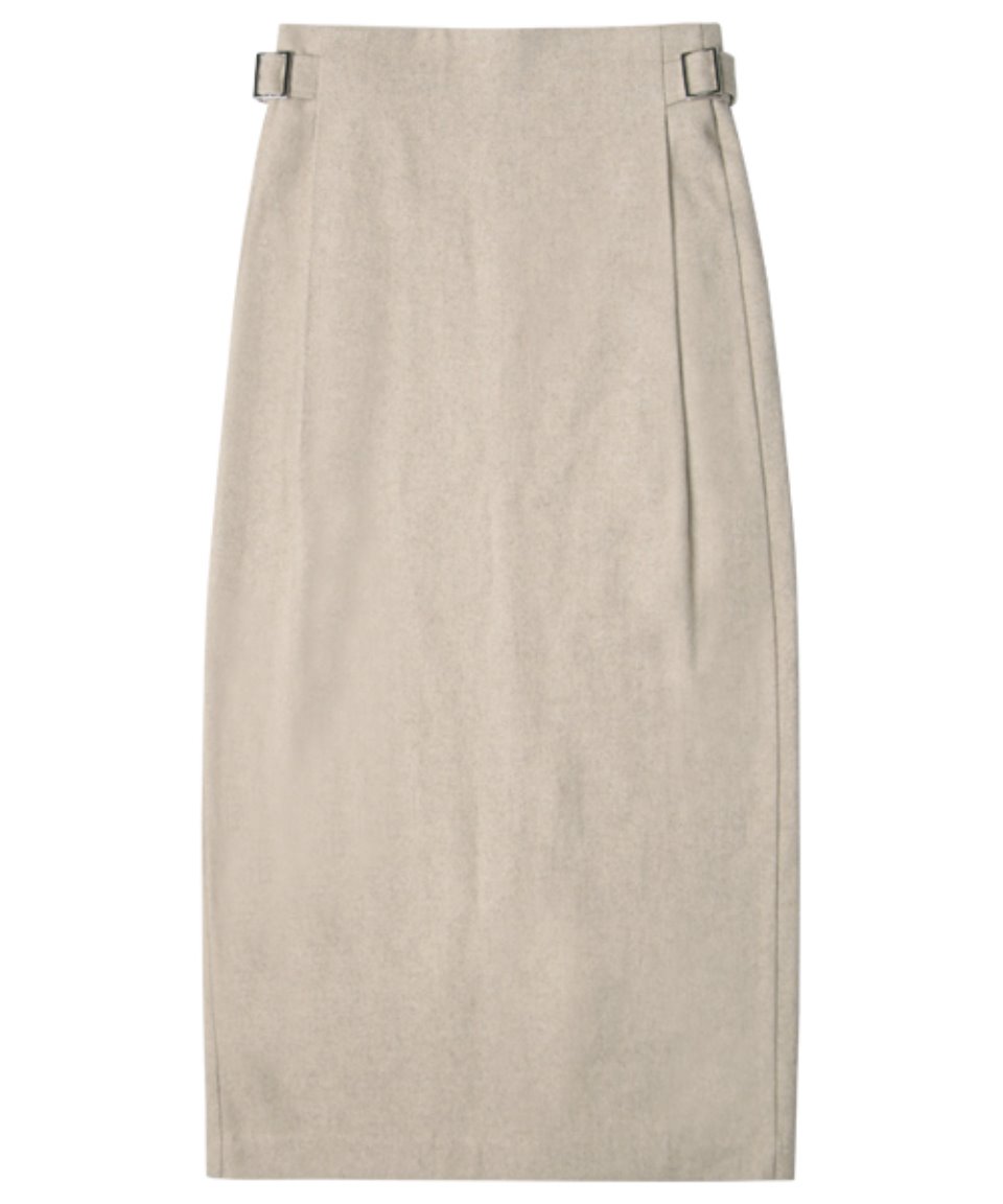 comos&#039;427 belt point H-line skirt (Light beige)