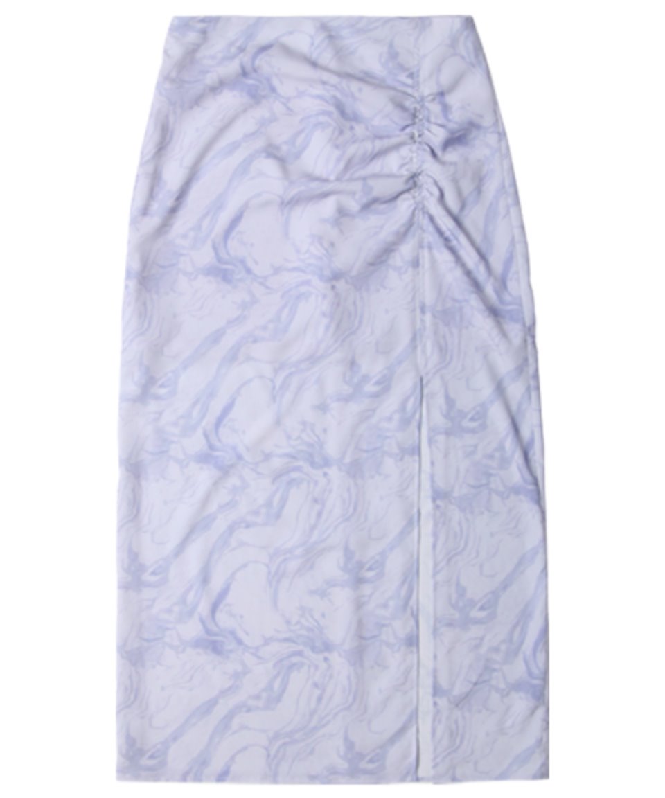 comos&#039;501 Shirring Print Skirt (Violet)