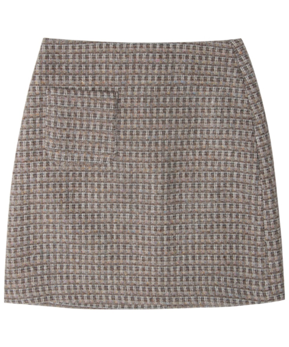 comos&#039;585 Tweed Out Pocket Mini Skirt (brown)