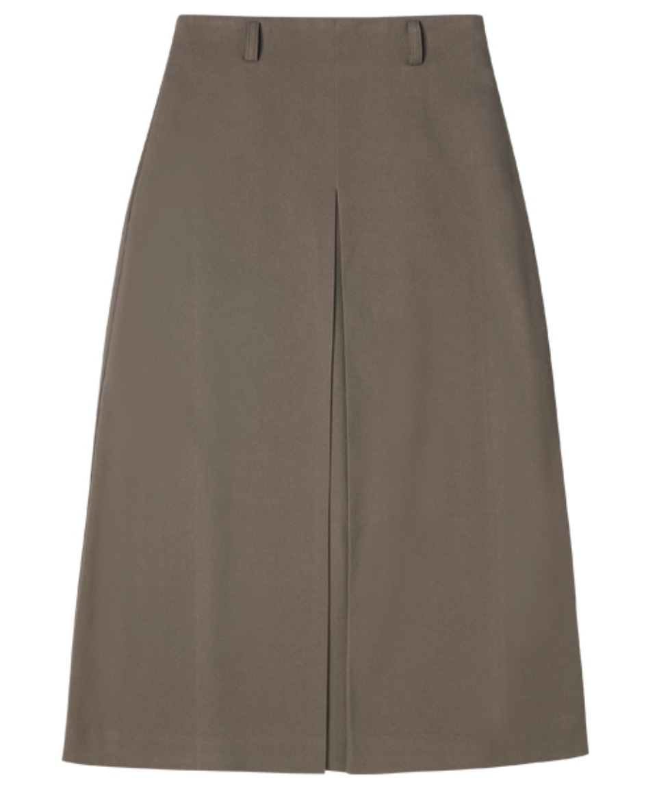 comos&#039;587 front pleat A-line Midi skirt (brown)