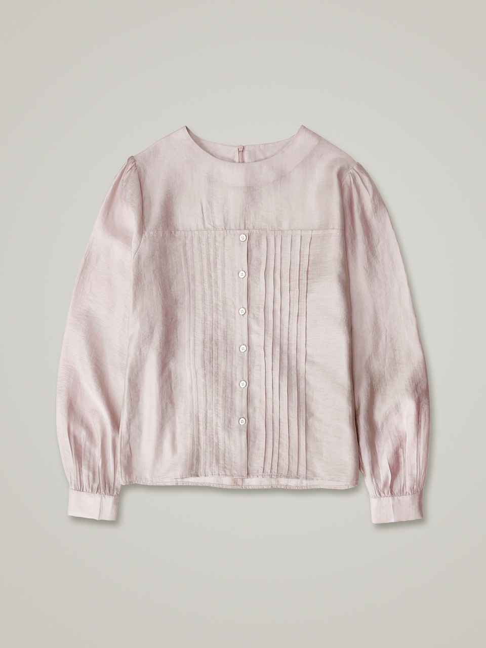 comos 813 half open pin-tuck blouse (pink)