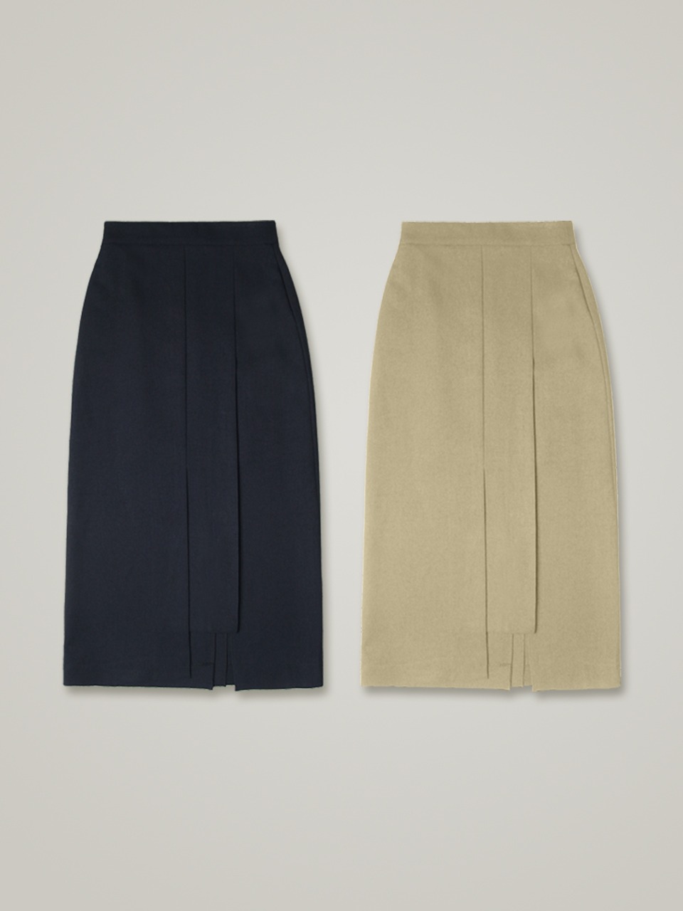 comos 758 unbalance pleats skirt (2colors)