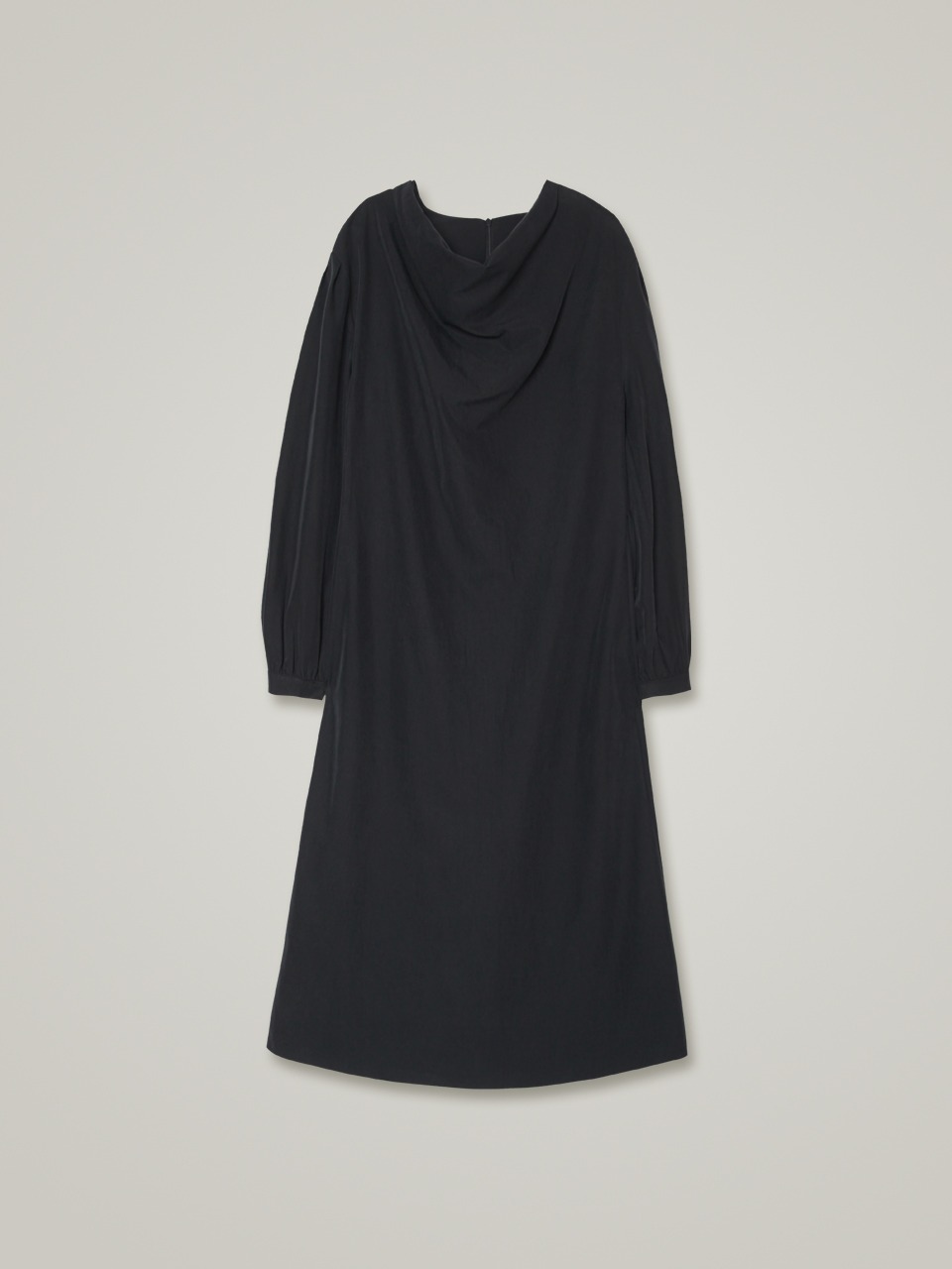 comos 727 neck drape long dress (black)