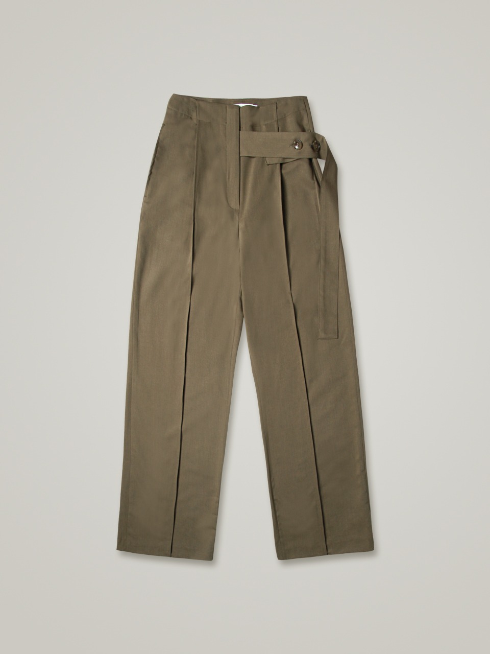 comos 702 pin-tuck belted pants (mocha)