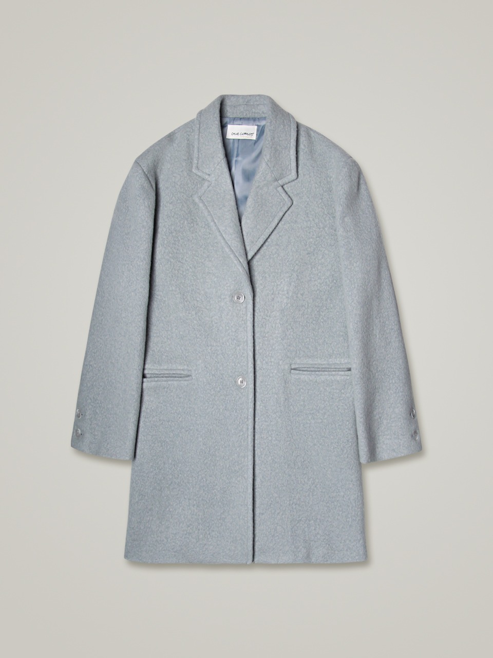 comos 756 over-fit half coat (grayish blue)