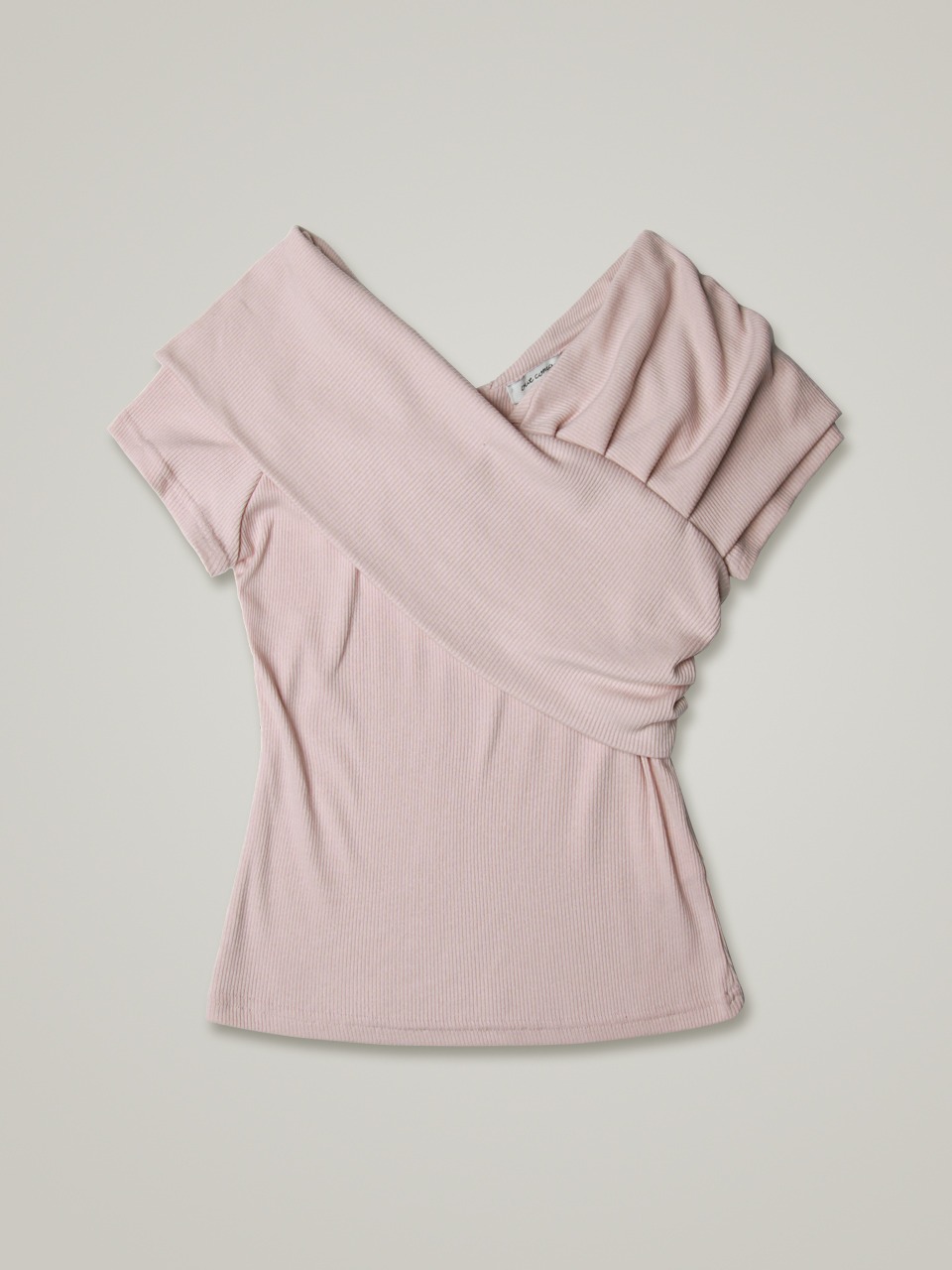 comos 823 overlaid shirring T-shirt (pink)