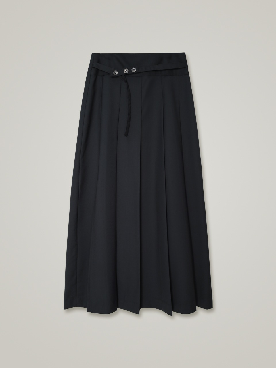 comos 909 pleats slit skirt (charcoal)