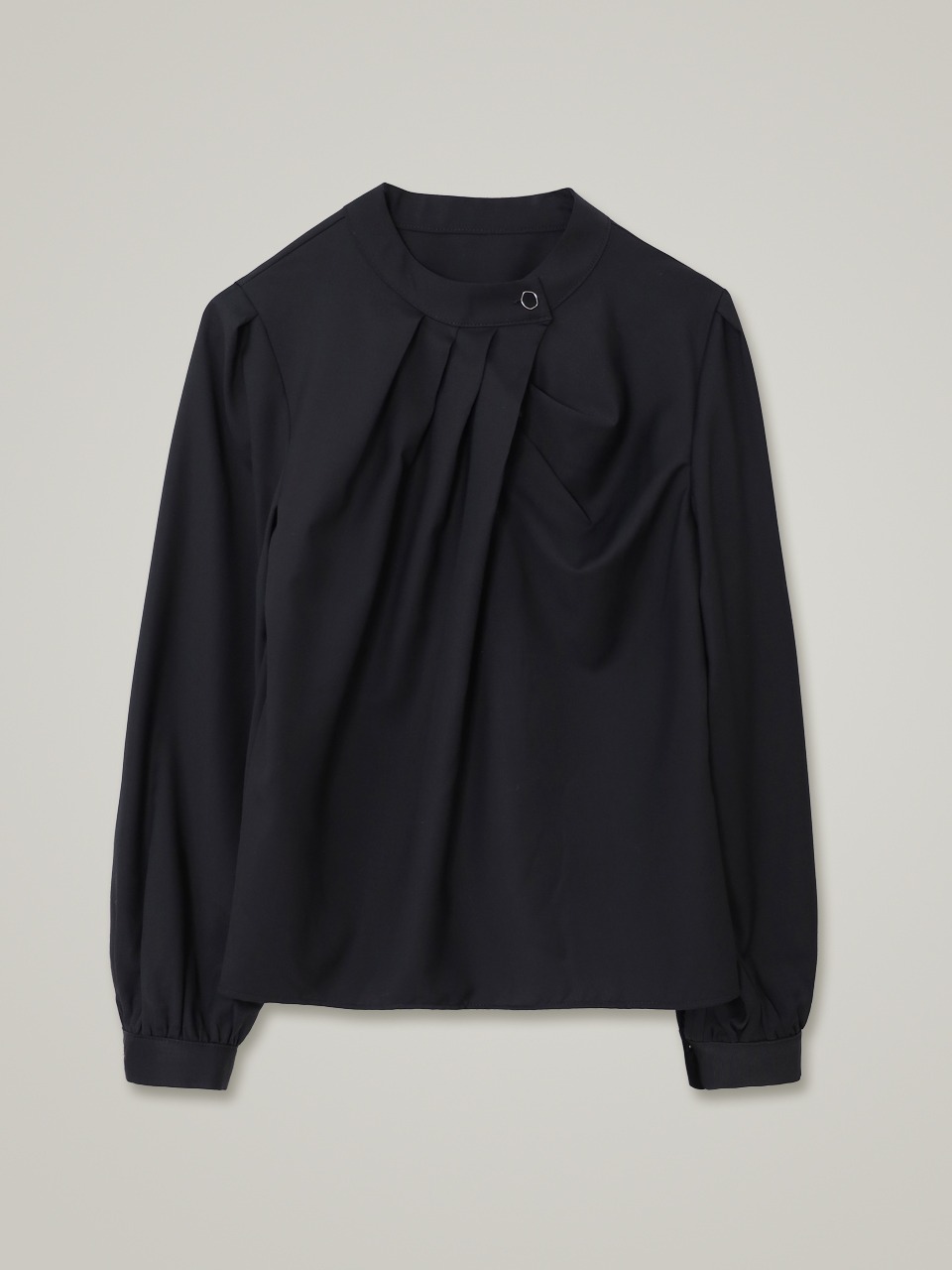 comos 990 unbalance pin-tuck blouse (black)