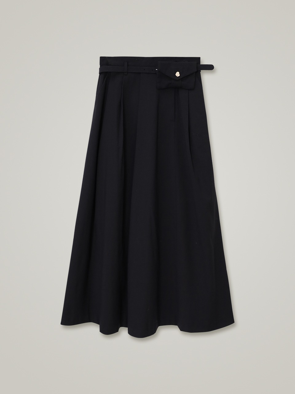 comos 960 wool A-line pocket point full skirt (black)