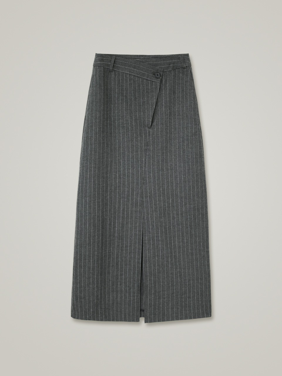 comos 963 diagonal striped wool skirt (charcoal)