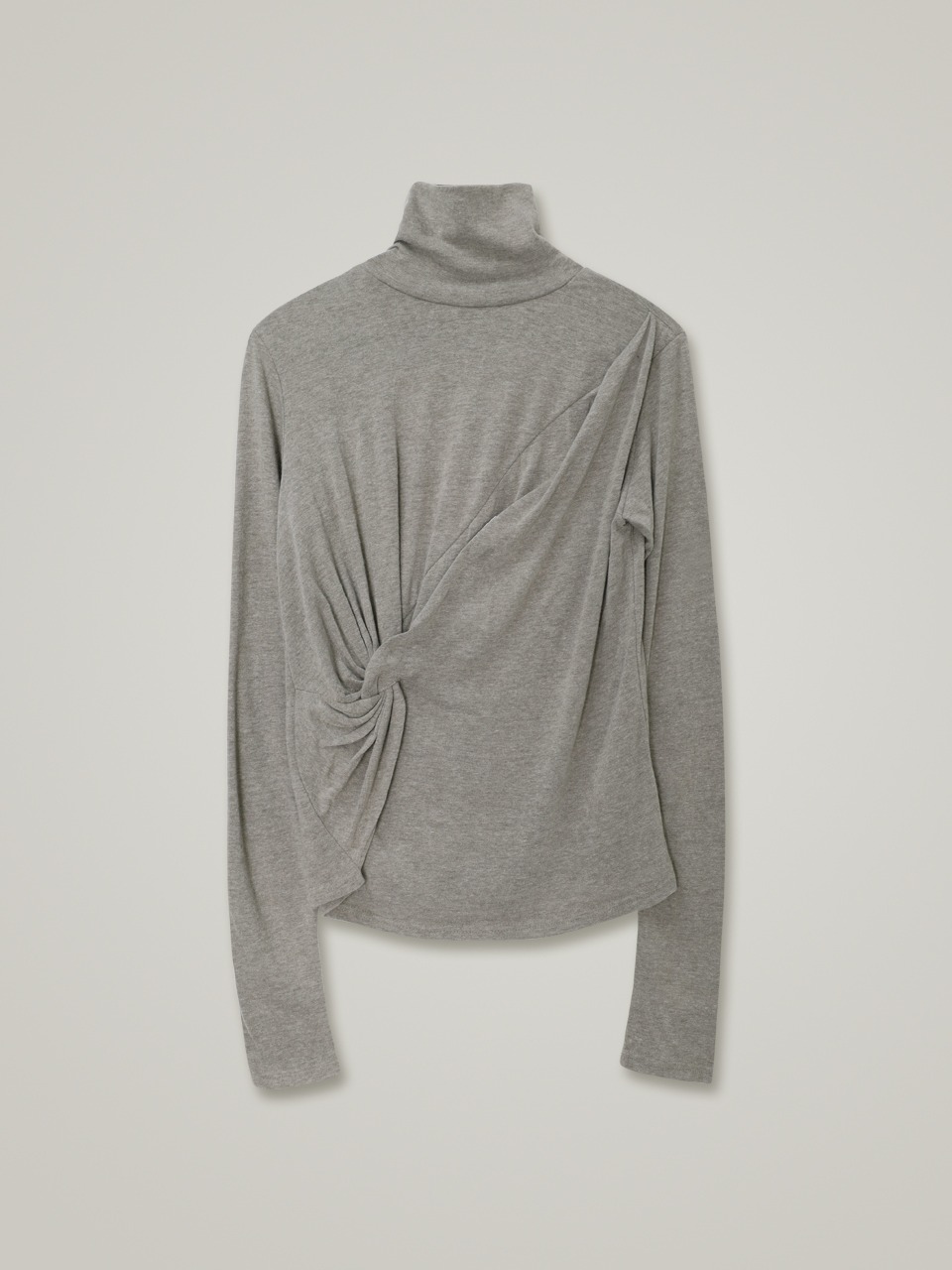 comos 976 twist high-neck T-shirt (brown gray)