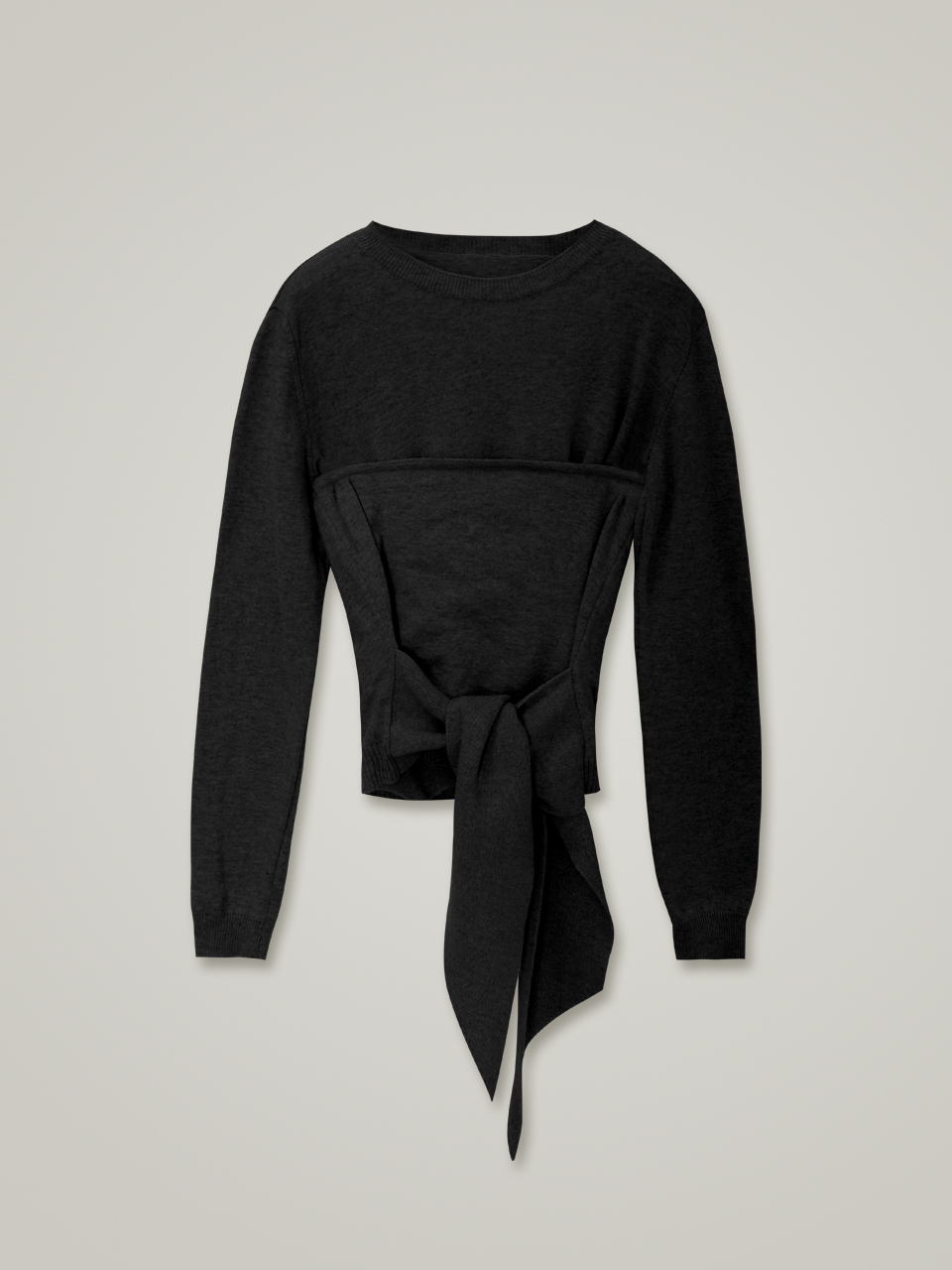 comos 982 layered tube top knit set (black)